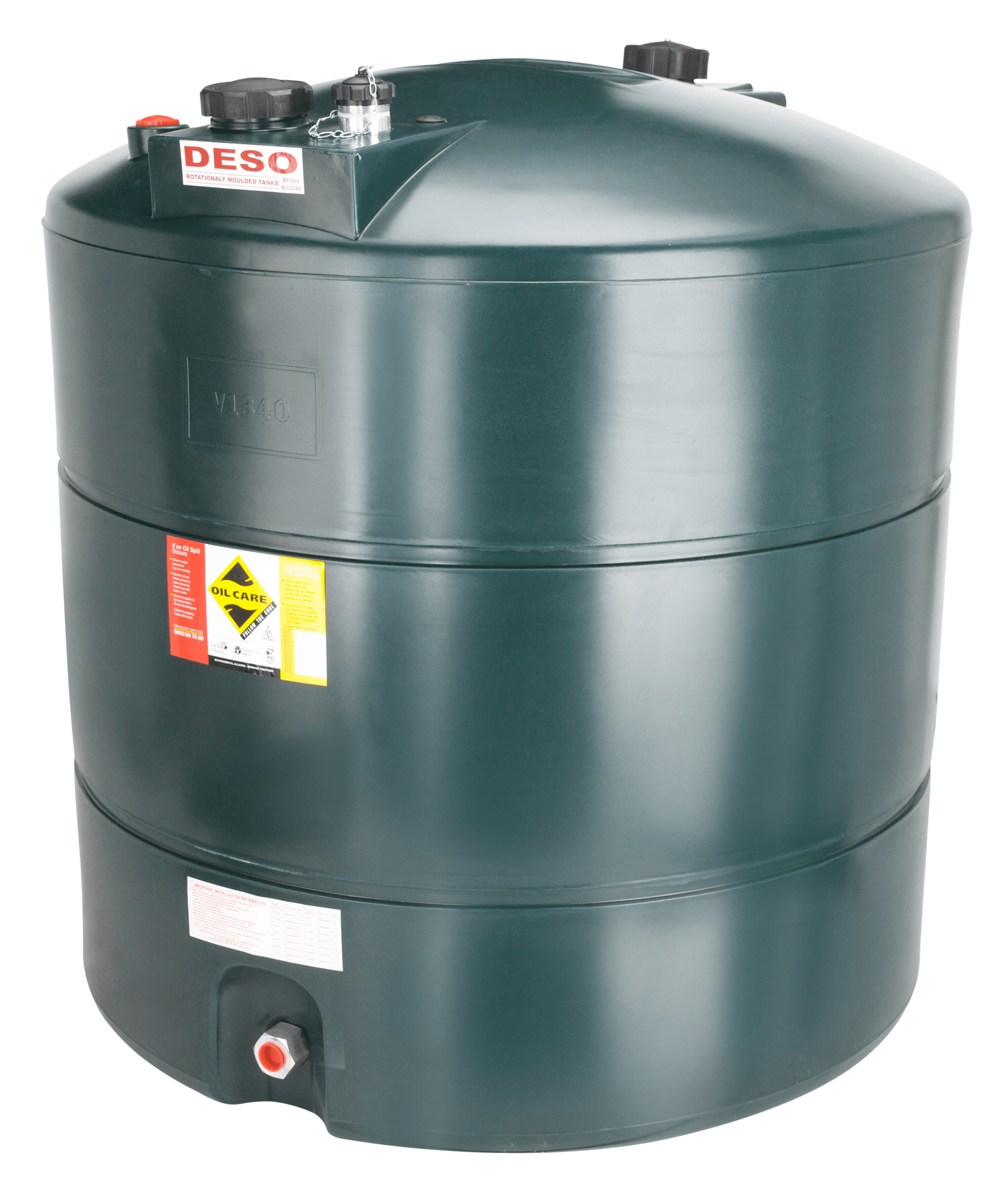 Deso V1340T Single Skin Vertical Oil Tank Total Tanks