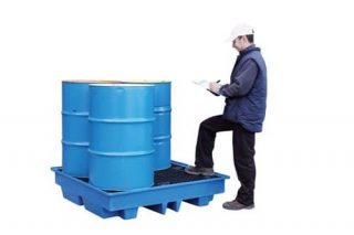 Low profile drum spill pallet