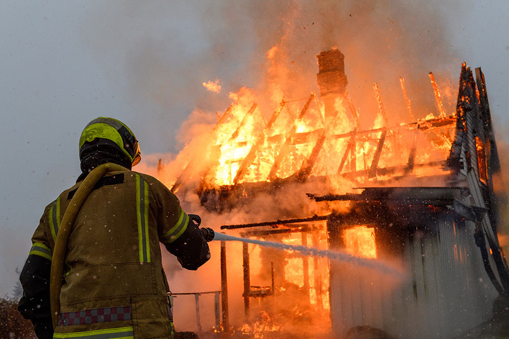 house fire after explosion